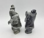 Vintage Inuit Soapstone Seal Hunters Carvings Set