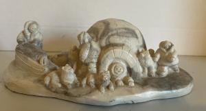 Inuit Soapstone Family Igloo Sculpture