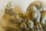 Inuit Soapstone Family Igloo Sculpture