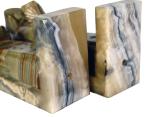 11" Hand Carved Onyx Monk Bookends - Folk Art