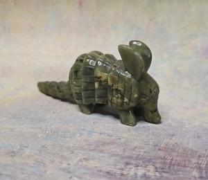 Armadillo Green Stone Figurine – Inuit Art Carving