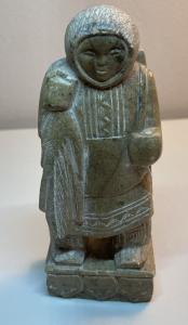 Hand Carved Soapstone Inuit Hunter Sculpture 5.5”