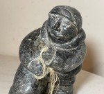 Hand-Carved Soapstone Inuit Fisherman Figure