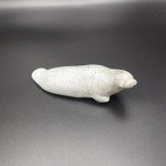 Signed Ocean Seal Inuit Stone Carving Statue