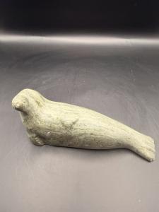 Inuit Seal Green Stone Rock Sculpture Art