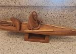 Inuit Wood Carved Kayak by Donald McFarlin