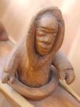 Inuit Wood Carved Kayak by Donald McFarlin
