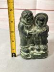 Vintage Inuit Soapstone Wolf Couple Sculpture