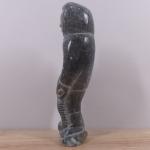 Inuit Fisherman Soapstone Carving - 7" Signed