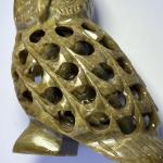 Owl Mother and Baby Soapstone Carving 4.5”