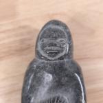 Inuit Fisherman Soapstone Carving - 7" Signed