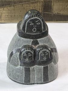 Vintage 2.5" Inuit Soapstone Woman Sculpture