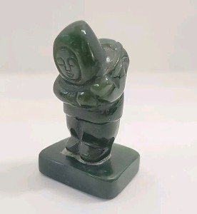 Jade Inuit Eskimo Carving Statue 2.5" Tall
