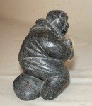 Hand-Carved Soapstone Inuit Fisherman Figure