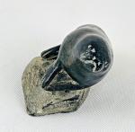 Vintage Inuit Soapstone Seal Art Carving 5