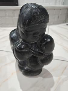 Inuit Soapstone Mother and Child Carving