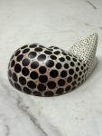 Black and White Dotted Stone Cat Sculpture