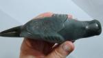 Dark Green Stone Inuit Seal Sculpture, Signed