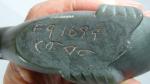 Dark Green Stone Inuit Seal Sculpture, Signed