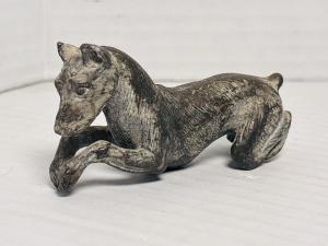 Vintage Stone Doberman Dog Carving - Folk Art