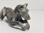 Vintage Stone Doberman Dog Carving - Folk Art