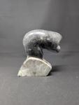 Large Inuit Soapstone Otter Carving by Peter Nauja