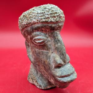 Hand Carved Stone Inuit Art Bust - 5