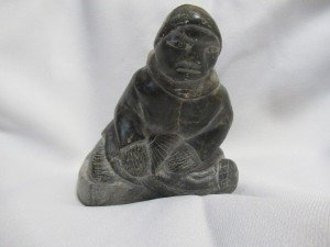 Signed Inuit Soapstone Human Figure Sculpture 4