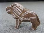 Brown Stone Lion Figurine - Inuit Art Carving