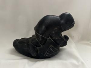 Eskimo Hunter and Walrus Stone Carving 9
