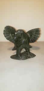 Cape Dorset Inuit Falcon Soapstone Carving by Kakee Peter