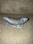 Signed Inuit Soapstone Fish Sculpture Art