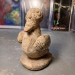 Primitive Folk Art Hand Carved Duck Sculpture Cement or Stone Rustic Decor