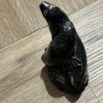 Inuit Original Hand Carved Mother and Child Seals Soapstone Sculpture Canada