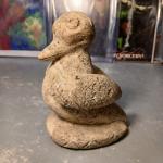 Primitive Folk Art Hand Carved Duck Sculpture Cement or Stone Rustic Decor
