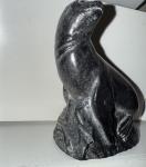 Vintage Alaska Soapstone Seal Figurine Hand Carved Inuit Style Signed WF