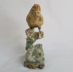 Hand Carved Stone Two Birds Sculpture 8" Tall