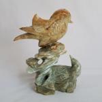 Hand Carved Stone Two Birds Sculpture 8" Tall