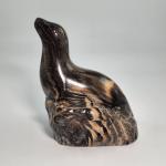 Vintage Inuit Soapstone Seal Carving 4.5x5.5