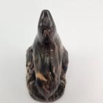 Vintage Inuit Soapstone Seal Carving 4.5x5.5