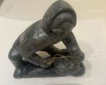 Signed Inuit Soapstone Carving - Vintage Art Piece