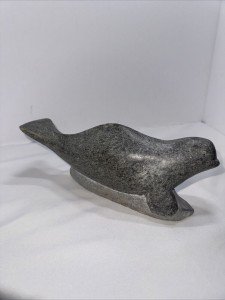 Vintage Inuit Soapstone Beluga Whale/Seal Carving