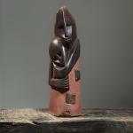 Modernist Hand-Carved Stone Sculpture of Two Figures