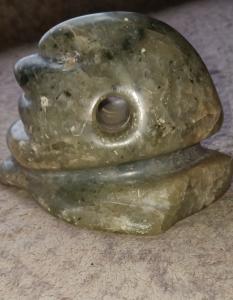 Vintage Soapstone Inuit Face Sculpture, 3" Tall