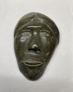 Inuit Soapstone Face Carving, 8.5” x 6”