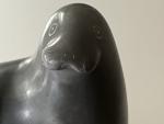 Mina Iqaluq Soapstone Inuit Seal Sculpture