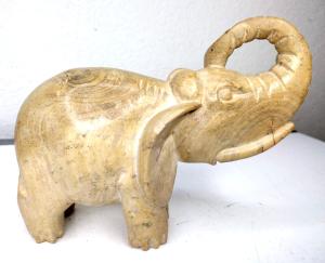 Hand-Carved Vintage Stone Elephant Sculpture 6