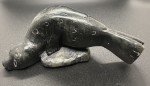 Signed Vintage Inuit Soapstone Seal Carving 4.5”