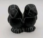 Inuit Carved Soapstone Puffin Pair from Alaska