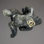 Inuit Soapstone Carving: Bear Overtaking Man